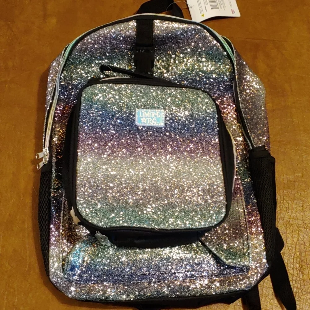 Limited Too Sparkly Bookbag with lunchbag